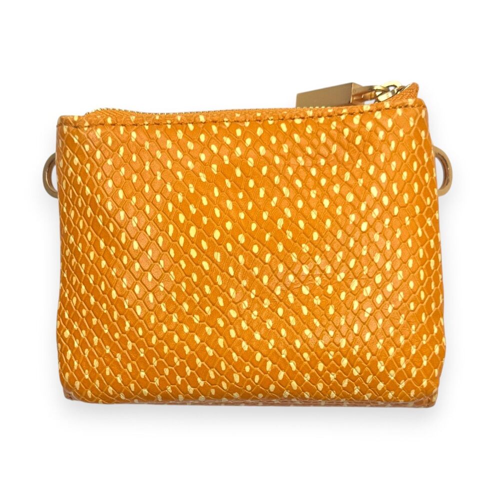 Hammitt Levy Small Apricot Tan Snake Leather Wallet Crossbody Mini Bag Gold EUC+ - Picture 4 of 10